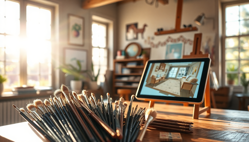 Studio Brushes: Os Melhores Pincéis para Ilustrações de Interiores no Procreate