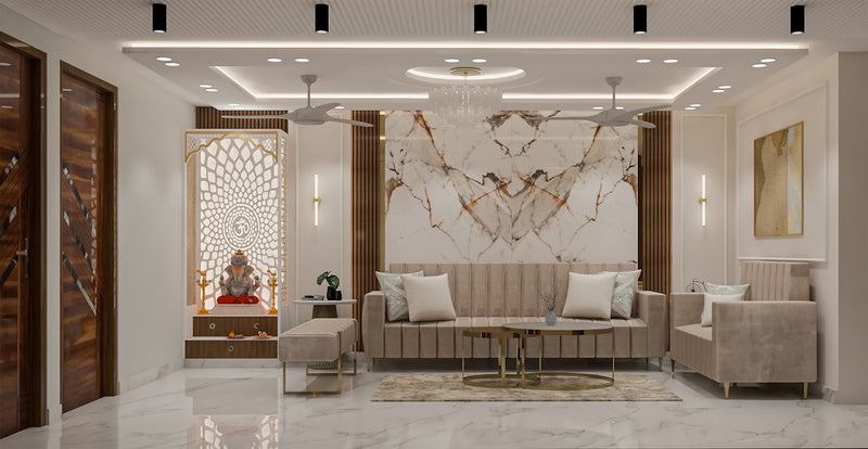 A luxurious, modern living room with exquisite design.