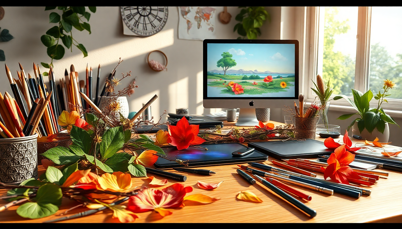 Studio Brushes : Comment intégrer des éléments naturels dans vos illustrations numériques - Studio Brushes