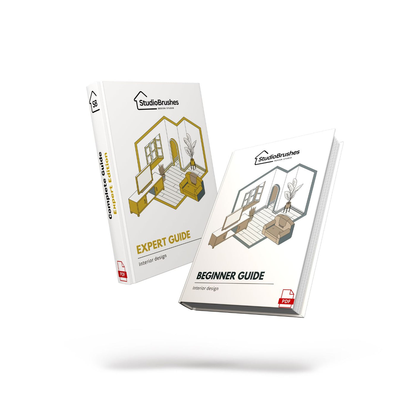 Procreate living room elements for interior design layouts with sofas, tables, lighting, rugs, shelves, and decor